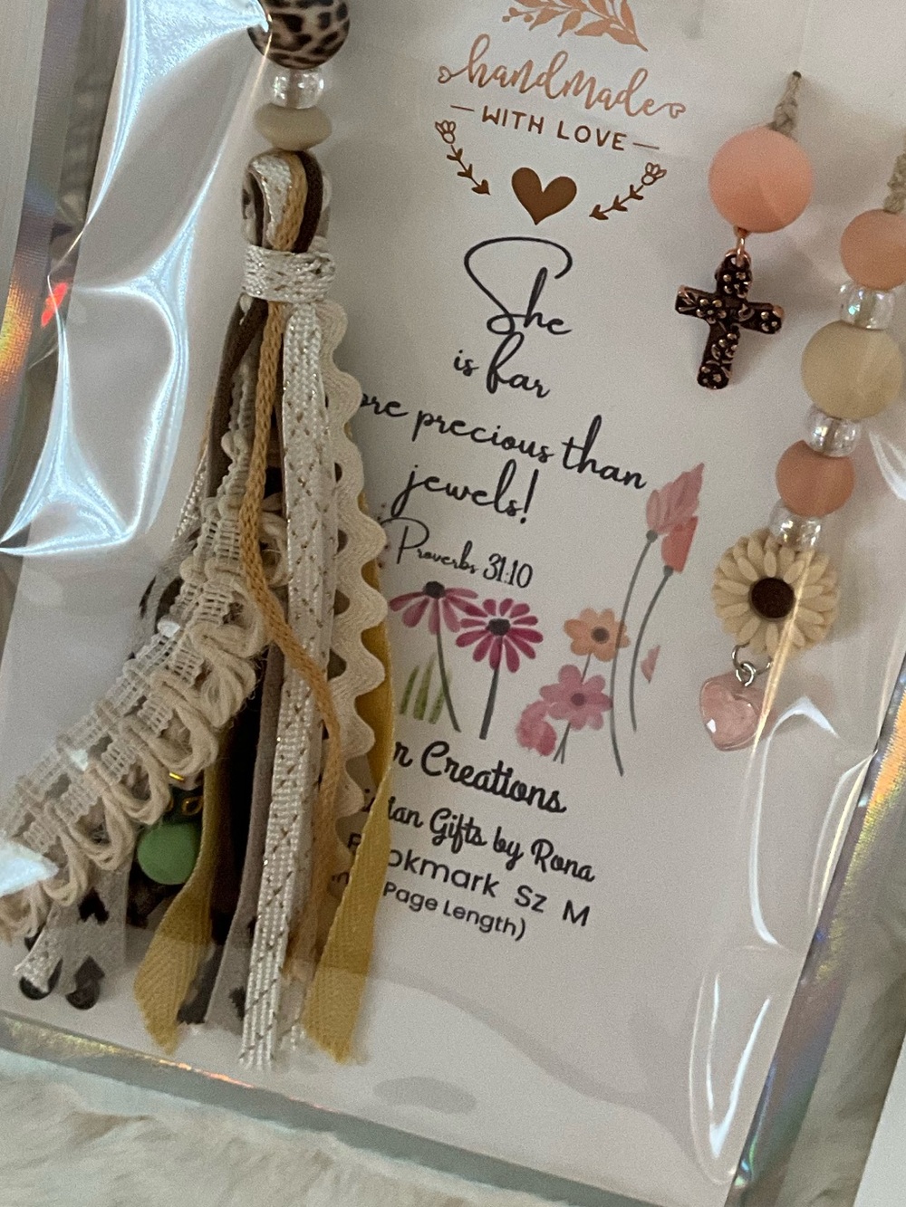 ✝️TASSEL BIBLE BOOKMARK HANDMADE SZ M (MADE FOR UP TO 9” BOOK LENGTH)